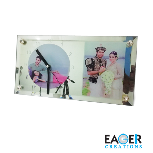 Glass Photo Frame – Clock / BL11